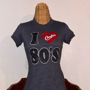 Y2K I <3 80’s Candie's Charcoal and Red Graphic Tee